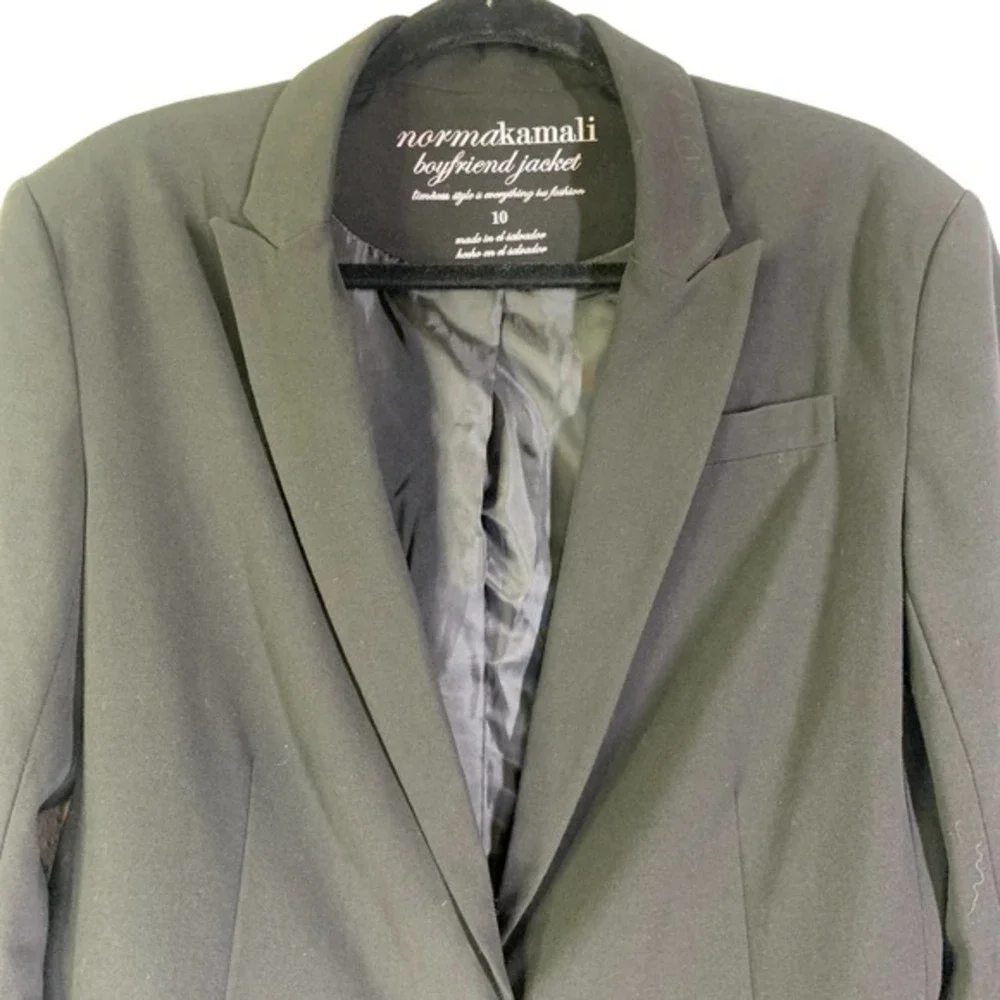 NORMA KAMALI Black Boyfriend Cut Blazer Jacket‎